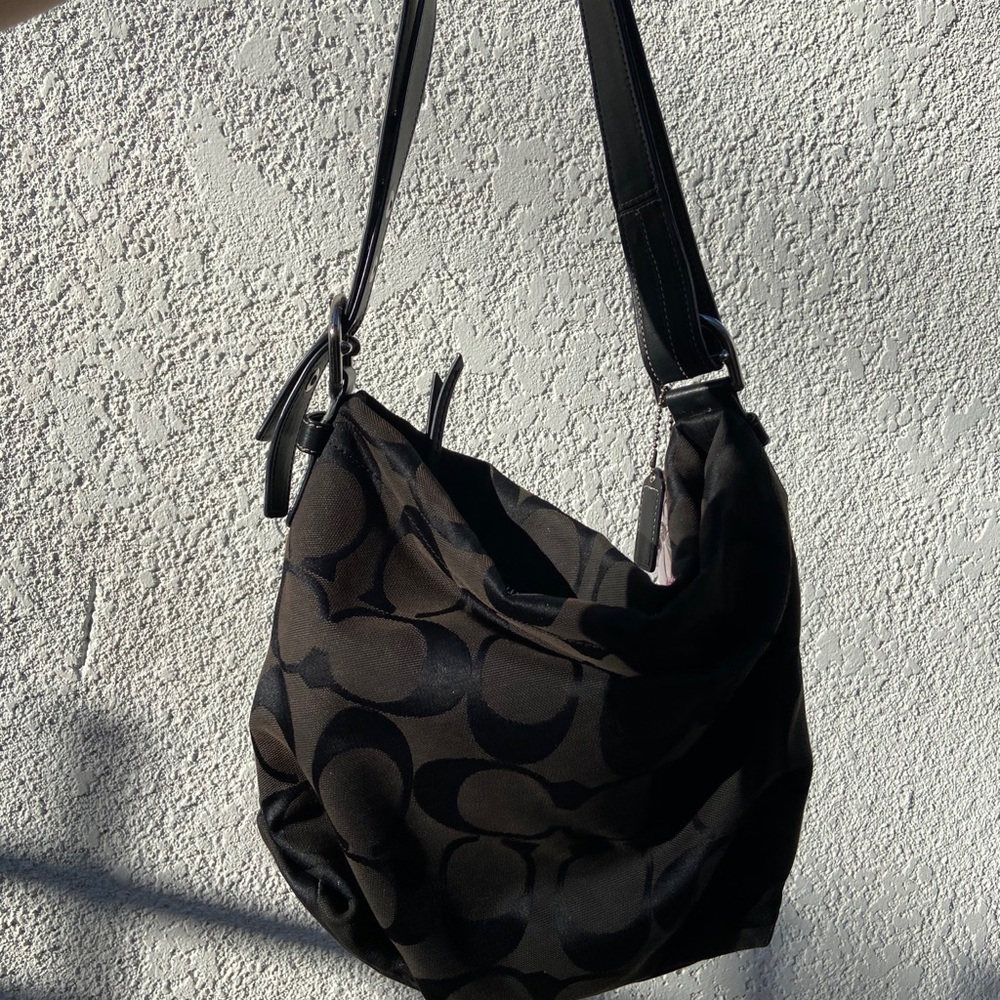 Vintage black coach shoulder bag